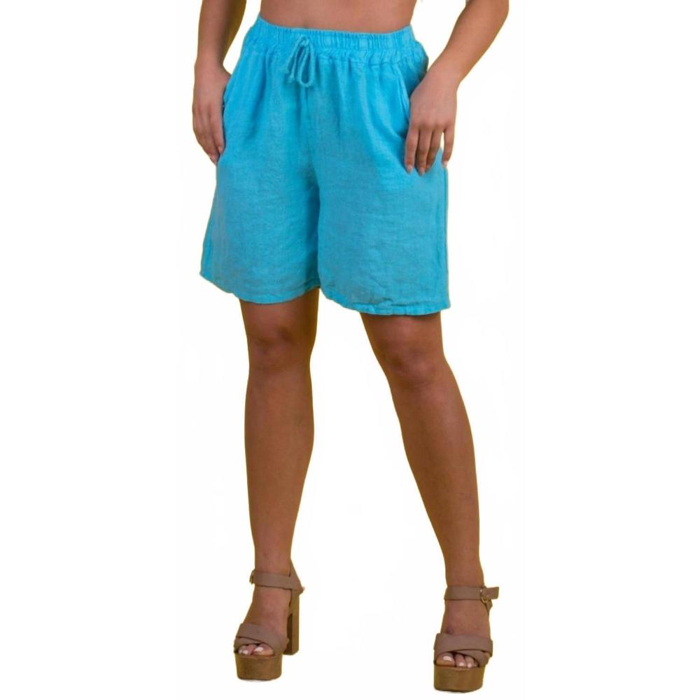 NEW GIGI MODA silvana linen shorts in turquoise